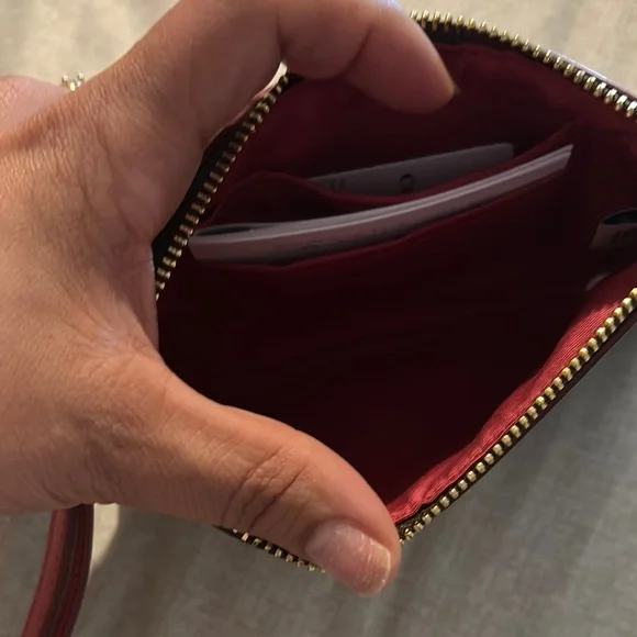 Coach Black and Burgundy Wristlet - Picture 3 of 3